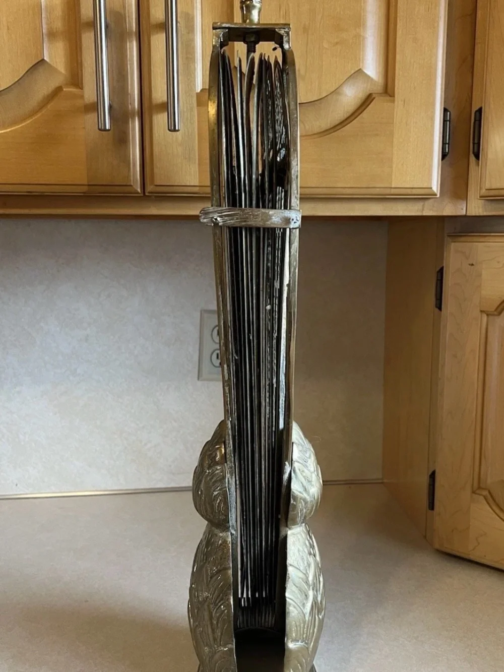 *HARD TO FIND* Vintage Pineapple Brass Peacock Fireplace Fan